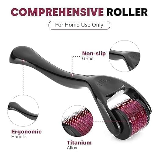 Image of Derma Roller for Hair & Beard Growth - 540 Titanium Micro Needles for Hair Regrowth, Beard Growth, Acne Scar Reduction & Skin Rejuvenation - Safe for Men & Women (Black) (1.5 MM)