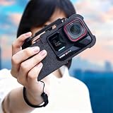Ausi Uchwyt boczny do aparatu fotograficznego Insta.360 Ace/Pro 2/ProAction - Uchwyt boczny z przyciskiem migawki do vlogów i sesji podróży