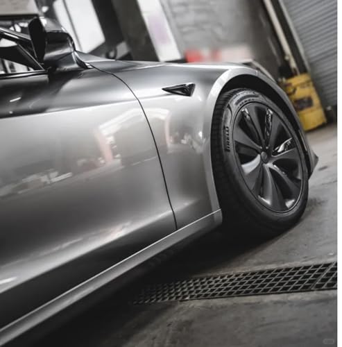 Image of Gloss Silver Metallic Vinyl Car Wrap Paint Replacement Film Roll with Nano Air Release Technology, Stretchable & Waterproof. (24 x 100 inch, Silver Glossy Metallic)