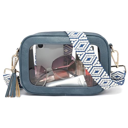 Image of LOXOMU Clear Crossbody Bag Stadium Approved - Waterproof Clear Purses for Women Stadium Bag with Adjustable Guitar Strap | Stadium Approved