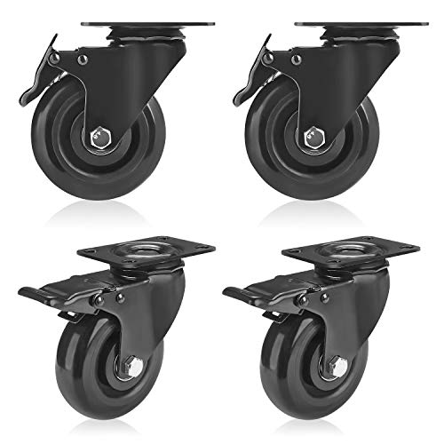 GloEra 4 inch Swivel Caster Wheels Heavy Duty 1200 LBS Capacity with Safety
