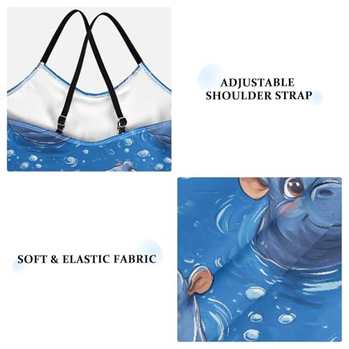 Girls Hippo Swimsuit One Piece Bathing Suit Kids Swimming Suits Beach Swimwear 3-10T3