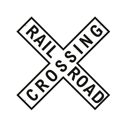 Rogue River Tactical Funny Metal Railroad Crossing XING Tin Sign, 12x12 Inch, Wall Décor Cover