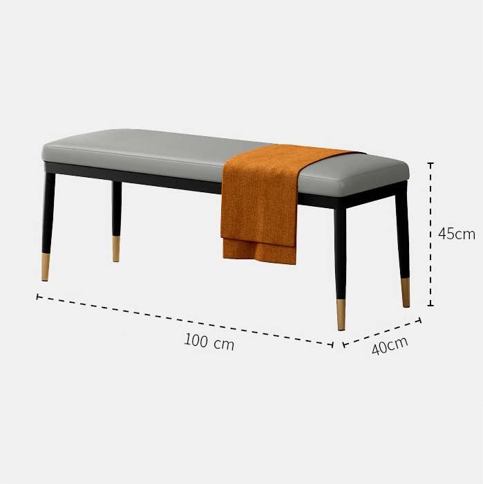 Otomana de almacenamiento tapizada de cuero, reposapiés rectangular y banco de final de cama, cómodo asiento de comedor con almacenamiento oculto, elegante solución de decoración del hogar