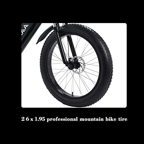 AZRAA Fat Tire Electric Bike 26x4.0 Inch Mountain Aluminum eBike 48V 10.5Ah Removable Lithium-Ion Battery for Adults