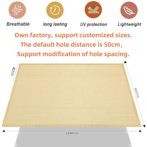 Voile d'ombrage anti-UV 95% avec oeillets pour une ombre fraîche et sûre