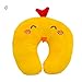 HKFV wspaniała niesamowita urocza poszewka na szyję z wzorem kurczaka kreskówka mała żółta poduszka z kurczakiem poduszka w kształcie litery U pluszowe zabawki (wzór C)