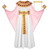 Liitrsh Halloween Kids Egyptian Costume Set Women Cos Egypt Dress for Girls Egyptian Costume Queen Accessories(Pink,M (7-9 Years))