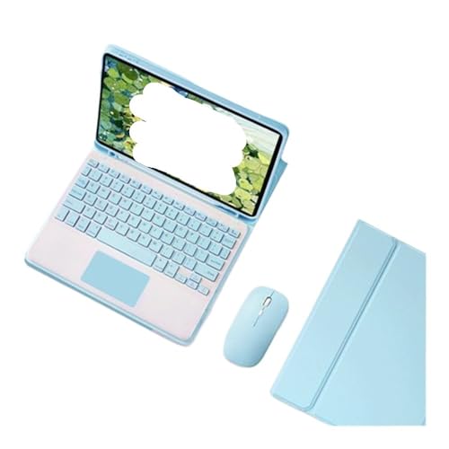 Étui clavier iPad Pro 13 2024 YSJX avec fente stylo et souris bleu ciel