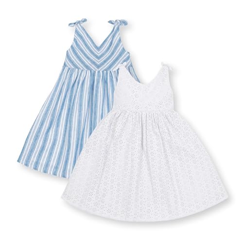 Hope & Henry Girls' Sleeveless Bow Shoulder Swing Dress