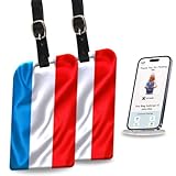[Pack 2] tag8 Luxembourg Flag Smart Luggage tag |Trendy Luggage tag ID Identification | Suitcase Tag | Fashionable Digital Name tag | Airline Compliant, SITA World Tracer Code Enabled | Gift idea