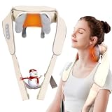 AFFLAT Shoulder and Neck Massager with Heat for Pain Relief Deep Tissue,Electric Neck Shoulder Massager Wireless Shiatsu Massage for Neck, Back, Shoulder, Legs,Perfect Gifts for Your Loved(Grey)