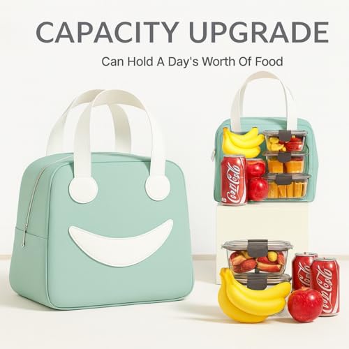 Image of Toy Imagine Smiley Insulated Lunch Bag for Kids & Office | Tiffin Bag for School Boys & Girls | Snack Tote Bag for Women | Compact & Portable Leak-Proof 6.5L (Assorted)