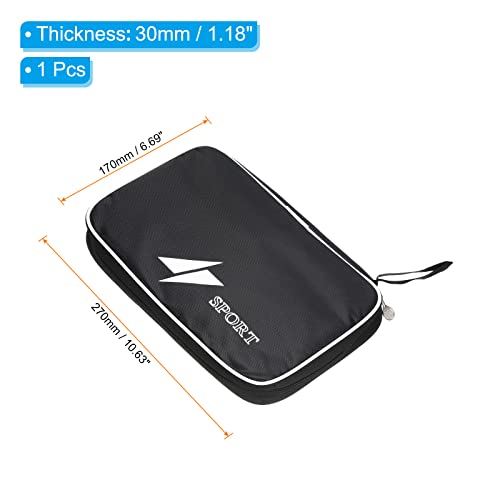 PATIKIL 10.6" x 6.7" Ping Pong Paddle Case, Table Tennis Racket Case Soft Cover Container Bag for Sports Accessories Black - Image 2