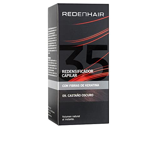 Redenhair - Microfibras Capilares de Queratina con Efecto Redensificador - Color Castaño Oscuro - Tratamiento Capilar para Hombre y para Mujer - Aportan Densidad y Volumen al Cabello - 23 g