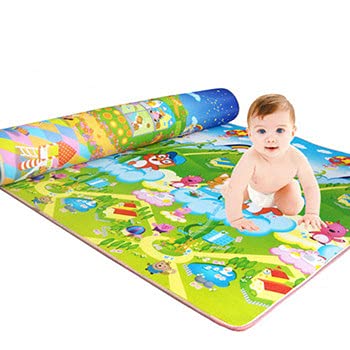 Baby Play Mat - Foldable Playmats for Babies and Toddlers Crawling - Waterproof Thick Foa Baby Mats for Indoor Outdoor Playing (120 x 180 cm Extra Large)Multicolor