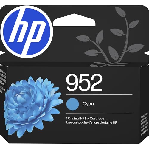 Image of HP 952 Cyan Ink Cartridge | Works with OfficeJet 8702, Pro 7720, 7740, 8210, 8710, 8720, 8730, 8740 Series | L0S49AN
