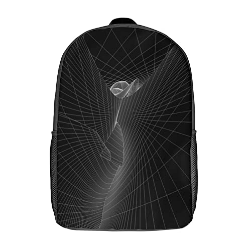 Sac à dos unisexe 17 pouces au design géométrique moderne noir et relief