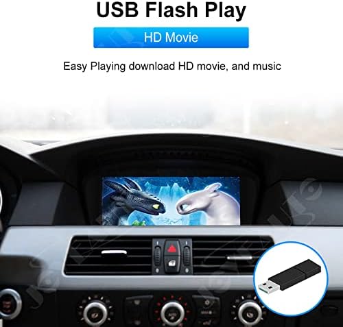 BMW dashboard with a movie playing from a USB flash drive on the car's display