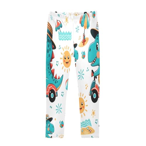 Bolaz Toddler Girls Leggings Printed Yoga Pants Leggings Dinosaur Driver for Kids