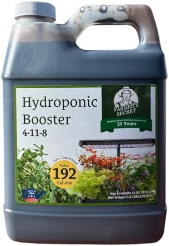 Farmer's Secret Hydroponic Booster - Honest Review 2 Farmer's Secret Hydroponic Booster Fertilizer - Super Concentrated 4-11-8 Formula - Use with Any Hydroponic or Aeroponic System - Great for Herbs, Veggies, Fruits, and More (32oz)