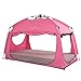 Indoor Instant Privacy Bed Tent for Sleeping,Quick Set-up Bed Canopies,Portable Bed Drapes with Large Space and 3 Doors (Pink, Full)