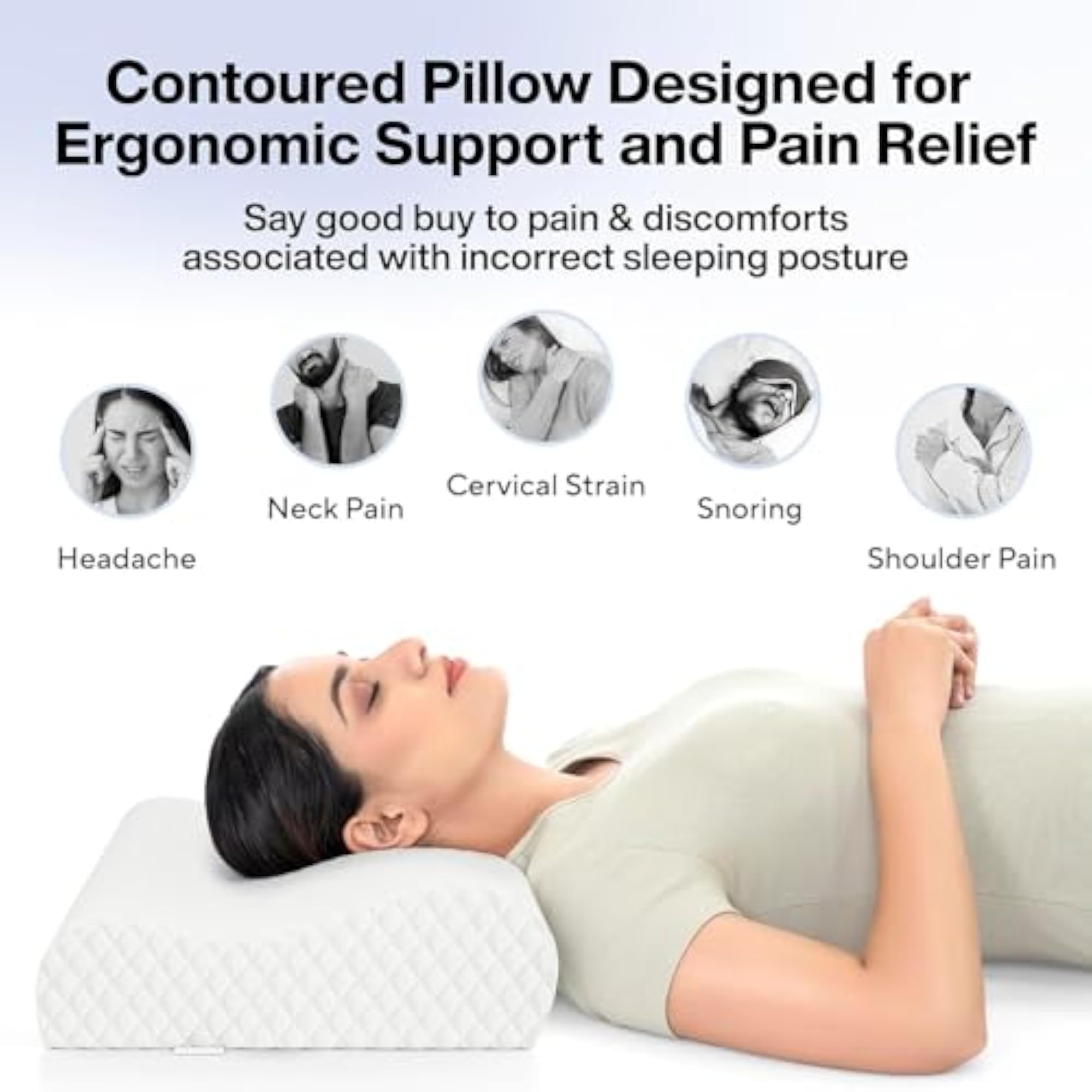 Memory Foam Orthopedic Pillow for Comfort