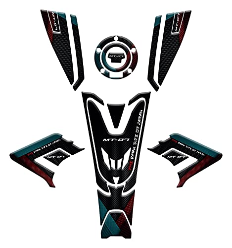 Kit autocollant résine 3D Yamaha MT-07 évite les rayures de réservoir moto édition Cyan Story