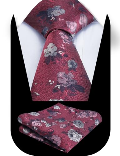 Image of Alizeal Mens 3.15'' Colorful Flower Pattern and handkerchief Necktie Set