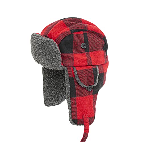 Eskimo Kids Alaskan Sherpa Hat, Buffalo Plaid, One Size