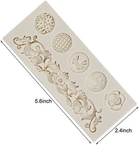 3 Pieces Baroque Fondant Molds Scroll Border Lace Silicone Molds Curlicues Gum Paste Candy Chocolate Molds For Cake Decorating Sugar Craft Polymer Clay #TOP3