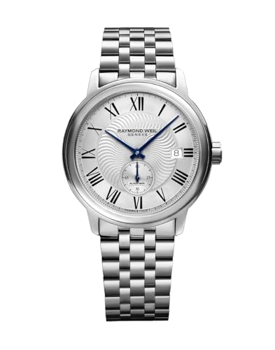 RAYMOND WEIL Maestro Men's Automatic Watch, Small Seconds, Silver Dial, Roman Numerals, Stainless Steel Bracelet, 40mm (Model: 2238-ST-00659)