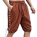 Men's Summer Shorts 2026 Fashion Side Tie Elastic Waist Drawstring Casual Vintage Knee Length Bermuda Shorts Brown