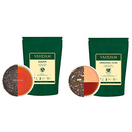 Vahdam, Daily Assam (16Oz) & India's Original Masala Chai (250+ Cups)- Strong & Bold Tea | Popular Chai From India With 100% Natural Ingredients For Day & Night Tea Ritual #TOP23