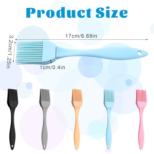 Yuanchu Silicone Basting Pastry Brush Heat Resistant, 5 Pcs Silicone Brush Cooking Brush for Oil And Sauce Silicone Basting Brush Pastry Brush for Baking BBQ Grill Barbecue BPA Free Dishwasher Safe - Thumbnail 6
