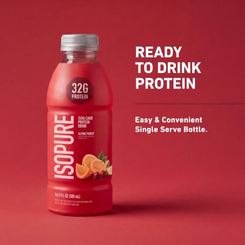 Image of Isopure Zero Carb 32g Clear Protein Ready-to-Drink, Whey Protein Isolate, Alpine Punch, 12 Pack (Packaging May Vary)