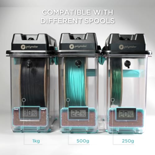 polymaker 3d printing filament storage box - polydryer box for continuous filament sealing and protection 3d printer filament holder compatible with pa nylon pla pvb petg abs tpu 175mm 285mm