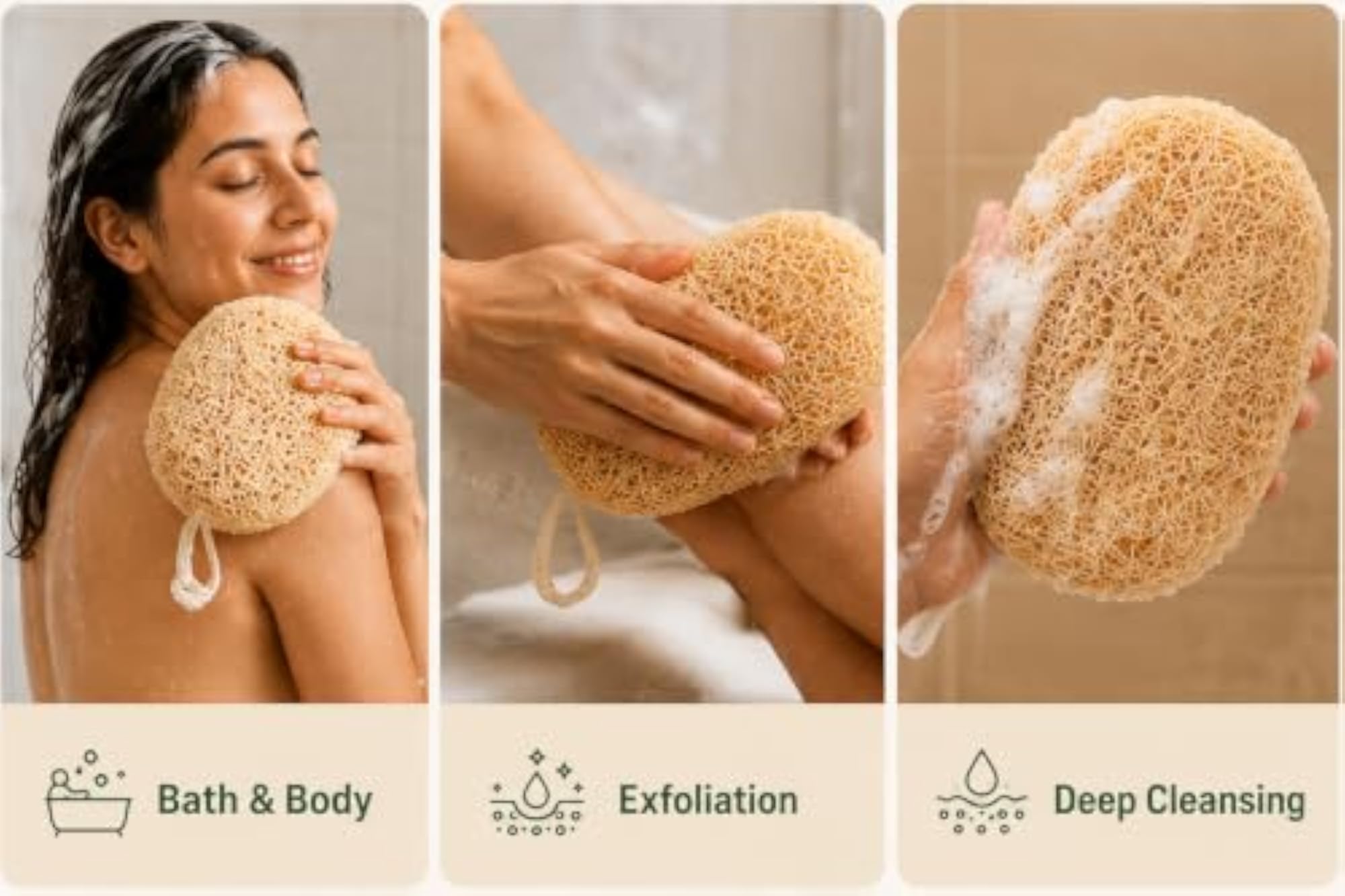 Vanmandir Naturals Loofah Sponge Oval, Pack of 2