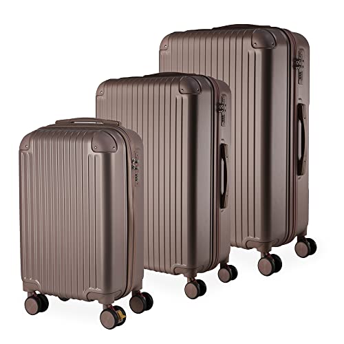 Cj. Malas ABS 3 Pecas P/M/G Rodas 360 - Roncalli Noruega Cor: Rose