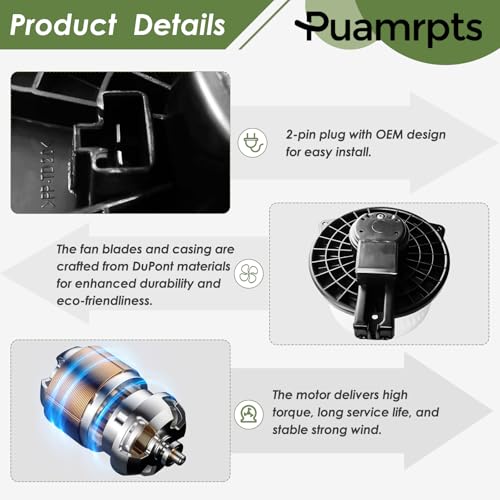Image of AC Heater Blower Motor - Compatible with Mazda CX-5 2017-2022, Mazda 6 2014-2021, Without ATC (w /o Digital Temp Control) - Motor Fan# GHP961B10, PM4106