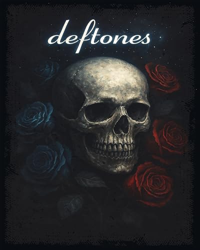 ZUKIY Deftones Skull Rose Requiem - Dark Rock Poster Wall Art 8x10 Unframed - Heavy Metal Band Inspired Decor for Bedroom Studio Office - Emo Goth Aesthetic Tapestry Style Print for Music Lovers