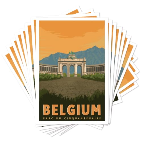 gaeaverse Vintage Europe Travel Postcards, 20 Pack (Belgium-Brussels)