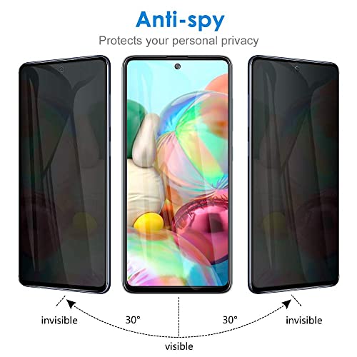 Image of STP FEEL Anti-Spy Privacy Tempered Glass Screen Protector Compatible For Samsung Galaxy A72 (Black, Pack of 1) Edge To Edge Coverage Screen Guard with Easy Installation Kit