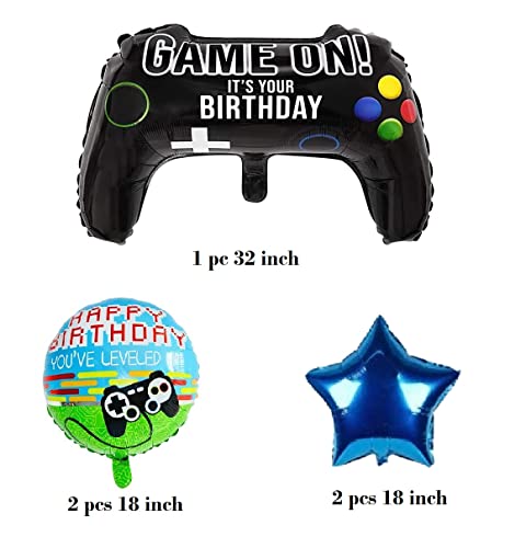 Image of 5 pcs Latex Happy Birthday Game on Decoration Gaming Birthday Decoration Theme Game Theme Birth Day Decor for Boys Gamers Party Supplies (Pack of 5, Multicolor)