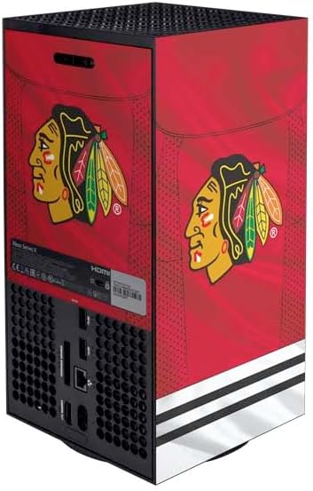 Skinit Decal Gaming Skin Compatible with Xbox Series X Bundle - Officially Licensed NHL Blackhawks Red Stripes Design