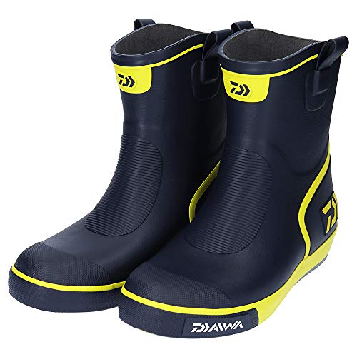 ダイワ(DAIWA) フィッシングブーツ ショートネオデッキブーツ ネイビー/ライム M DB-2410 船釣り用長靴