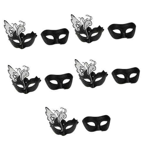 SHERCHPRY 10 Piezas máscara de la mascarada fiesta halloween mascara halloween mascaras de fiesta de halloween caretas haloween parches ojos blinder hierro forjado Roma amantes planchar