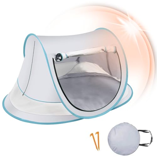 Tienda de campaña para bebés con protección solar ligera para playa y camping 7