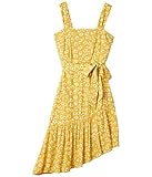 Sam Edelman Women's Sleeveless Asymmetrical Midi Dress, Coral/Ivory, 4