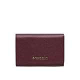 Portefeuille modèle continental moyen, en cuir de couleur platine avec logo en relief doré.